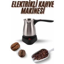 Elektrikli Cezve 800 Watt Paslanmaz Çelik Türk Kahve Makinesi Saplı - Lisinya