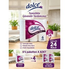Dolce Ev Tipi Rulo Havlu 6'lı x 4 Paket