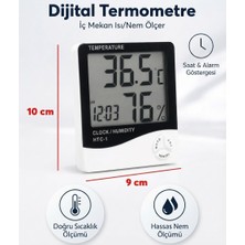 C&On Design Dijital Saatli Oda Termometresi ve Nem Ölçer Higrometre Isı Ölçer 3'ü 1 Arada
