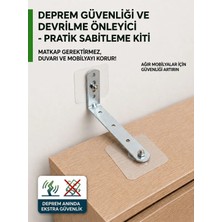 ePhase 2 SET Büyük Boy Deprem Güvenliği Kendinden Yapışkanlı 6X14CM Mobilya Eşya Dolap Sabitleme Aparatı