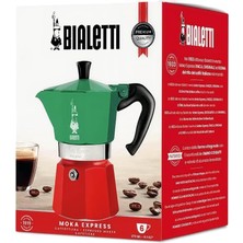 Str Store Moka Express Italia: 6 Cups Ocak Üstü Espresso Pişirici - 270ML - Karma Renk - Alüminyum Gövde - Patentli Güvenlik Valfi - Tüm Ocak Türleri Için Uygundur (Indüksiyon Hariç)