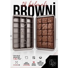 Str Store 18 Bölmeli Yapışmaz Brownie Kek Kalıbı Çıkarılabilir Izgaralı Karbon Çelik Teflon Bölmeli Fırın Tepsisi Porsiyonluk Mini Kek Bar Kurabiye Hamur Işleri Kalıbı 723425