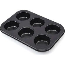 Str Store 6 Gözlü Muffin ve Cupcake Tepsisi – Yapışmaz Metal Kek Kalıbı, Fırın Uyumlu Mini Kek Pişirme Kabı, Yüksek Isıya Dayanıklı ve Kolay Temizlenebilir Muffin Kalıbı