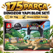 Elifeshop Dinozor Yapı Blok Seti 175 Parça 6+ Yaş Dinozor Figürlü Park ve Oyun Seti