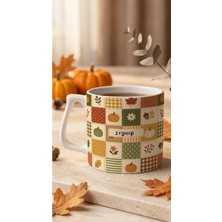 Eylül Design Kişiye Özel Isim Baskılı Sonbahar Özel Tasarım Seramik Kupa Bardak 250 ml - Lüks Kahve Mug