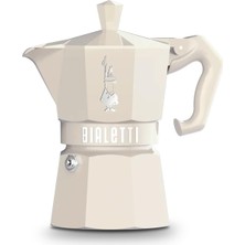 Str Store Moka Exclusive: 3 Cups Ocak Üstü Espresso Pişirici - 130ML - Krem Renk - Alüminyum Gövde - Patentli Güvenlik Valfi - Tüm Ocak Türleri Için Uygundur (Indüksiyon Hariç)