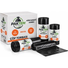 Paktem 80X110 800 Gr. Endüstriyel Jumbo Çöp Poşeti