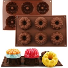 Str Store Siliko World Silikon Pasta Kek ve Kurabiye Kalıbı 6'lı Kek Kalıbı, Kırmızı