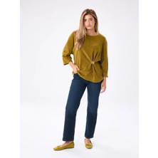 Faik Sönmez Beli Broş Detaylı 3/4 Kol Örme Tunik W27TNK012