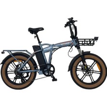 Roxform R-400 Elektrikli Katlanabilir Bisiklet 20AH Shimano Altus Hidrolik Fren Alüminyum Kadro Titanyum Mavi