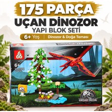 Elifeshop Uçan Dinozor Yapı Blok Seti 175 Parça 6+ Yaş Doğa Temalı Dinozor Oyun Seti