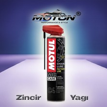 Moton Motul C4 Zincir Yağı 400 ml - Yarış Tipi O-Ring X-Ring Z-Ring Uyumlu Beyaz Zincir Spreyi