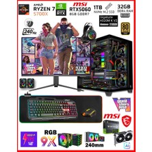 Zeiron Warrior Eagle X55 Ryzen 7 5700X - Gigabyte A520M-K V2 32GB 1TB M.2 SSD⚡MSI RTX5060⚡27" 240Hz Sıvı Soğutmalı Oyuncu Bilgisayar