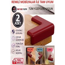 Can Yıldız Plastik Şeffaf Yapışkanlı Kenar ve Köşe Koruyucu Çocuk Kenar Köşe Koruma 2 Adet Kırmızı