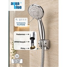 Aqua Blue Yaprak Mafsallı Duş Seti