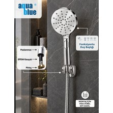 Aqua Blue Sude Mafsallı Duş Seti