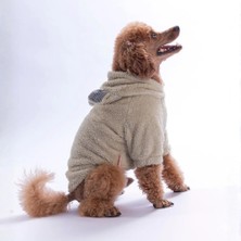 Pawstar 26735 Açık Bej Lucca Teddy Küçük Irk Köpek Peluş Hoodie