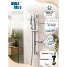 Aqua Blue Latte Sürgülü Duş Seti