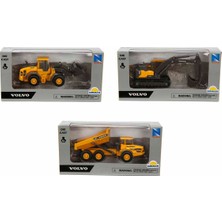 Scowetto Volvo 3\'lü Newray 1:50 Ölçek Iş Makinesi Seti 13-14 cm