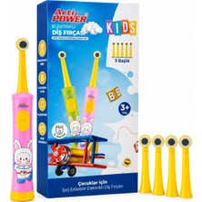 Acti Power Kids Elektrikli Şarjlı Sonic Çocuk Diş Fırçası-5 Yedek Başlık Kutuya Dahil