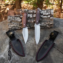Köse Mehmet 2'li Avcı Model  Kamp Bıçağı Seti - Ceviz Sap - 22 cm