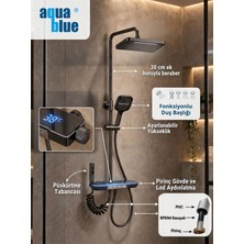 Aqua Blue Grey Dijital Piyano Duş SETİ