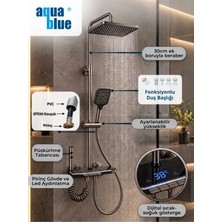 Aqua Blue Gungrey Dijital Piyano Duş SETİ