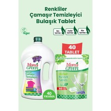 Mom's Green Oksijenli Bulaşık Makinesi Tableti VE Bitkisel Çamaşır Deterjanı Renkliler   1500 ml 2 li set