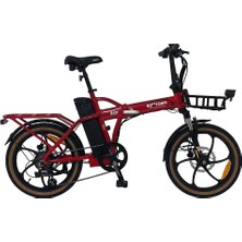 Roxform R-222 Elektrikli Katlanabilir Bisiklet 20AH Shimano Altus Hidrolik Fren Alüminyum Kadro Kırmızı
