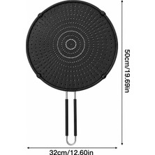 Nishev.com Evini Sev Tasarım Silikon Yağ Sıçratmaz Kapağı 32 cm Siyah