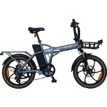 Roxform R-222 Elektrikli Katlanabilir Bisiklet 20AH Shimano Altus Hidrolik Fren Alüminyum Kadro Titanyum Mavi