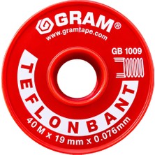 Gram Teflon Bant Su Tesisatı Sızdırmazlık Bandı / 19MM X0,076MMX0,25G/CM3 40 mt - 3 LÜ