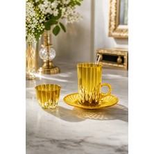 Kristal Market El Yapımı Kristal Desenli Renkli 6 Kişilik Çay Takımı Damla Desen