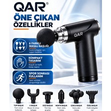 Qar Masaj Tabancası 6 Başlıklı Derin Doku Kas Masaj Aleti Sessiz Çalışan Şarjlı Taşınabilir Sporcu Masaj Cihazı Siyah