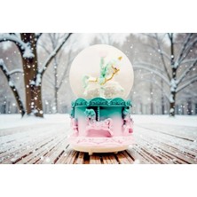 Atlı Karınca ve Unicorn Figürlü Müzikli Kar Küresi - Pastel Pembe/turkuaz R