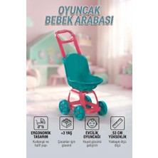 Farbu Oyuncak Oyuncak Bebek Arabası 53 cm Ergonomik Hafif ve Güvenli Gelişim Destekleyici Evcilik Oyuncağı