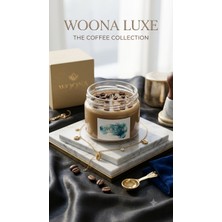 Woona Doğal Soya Wax El Yapımı Kahve Kokulu Mum - Gerçek Kahve Çekirdekli Dekoratif Cam Kavanoz El Yapımı Doğal Soya Wax Premium Kokulu Mum