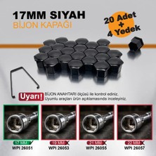 WPI 20 Adet + 4 Yedek Bijon Kapağı 17MM + Sökme Aparatı ( Peugeot - Citreon - Fiat - Renault - Opel - Toyota - Volkswagen - Hyundai - Kia ) Oem: 5408.12 / 9644577080 / 1611818780 / PB9081 / 26050 / 26051