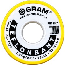 Gram Teflon Bant Su Tesisatı Sızdırmazlık Bandı 3 Lü Ad. /19MM X0,076MMX 30 mt