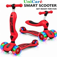 Uni Care Smart Oturaklı Çocuk Işıklı Scooter 3 Tekerlekli Yükseklik Ayarlı 1-5 Yaş İçin Rahat Kullanım