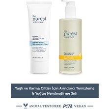 The Purest Solutions Yağlı ve Karma Ciltler Için Arındırıcı Temizleme & Yoğun Nemlendirme Seti
