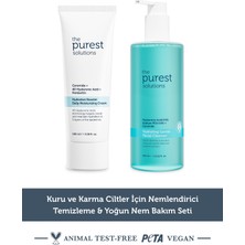 The Purest Solutions Kuru ve Karma Ciltler Için Nemlendirici Temizleme & Yoğun Nem Bakım Seti