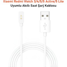 Dexmon Xiaomi Redmi Watch 3/4/5/5 Active / 5 Lite Uyumlu Akıllı Saat USB Şarj Aleti Kablosu