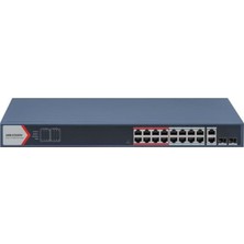 Hikvision Hıkvısıon 16PORT Poe 230W  2-Sfp 10/100 Yönetilebilir Switch DS-3E1318P-EI