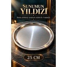 Güzelyüz Avm Paslanmaz Sunum Tepsisi Servis Tatlı Tabağı 25CM