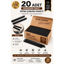 Midex ÖRF-BT-25BK-10X Siyah Ritim Çubuğu Örf Aletleri Seti 25 cm Karbon Fiber Toptan Paket (10 Çift Tek Renk)