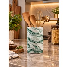 Betonmall Tezgah Üstü Kaşıklık Mutfak Organizeri Çatal Kaşık Spatula Kepçe Tutucu Modern Geometrik Tasarım