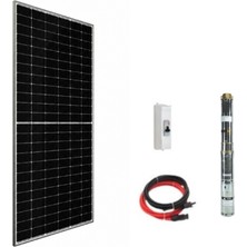 Entech Enerji 24 V Volt 0.4 Hp 0.3 Kw 300 W Watt Dc Kademeli Dalgıç Solar Pompa 550 Watt Güneş Paneli Solar Sulama Paket Sistem