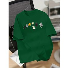 Unisex Yaramaz Kediler Baskılı Tasarım Tshirt