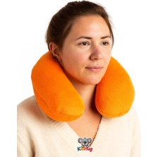 Kidhug Yetişkin Peluş Seyahat Boyun Yastığı Çıtçıtlı 40 x 40 cm Turuncu